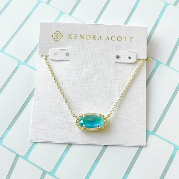 Kendra Scott Jewelry - Kendra Scott Elisa Aqua Kyocera Opal Gold Pendant Necklace with dust bag